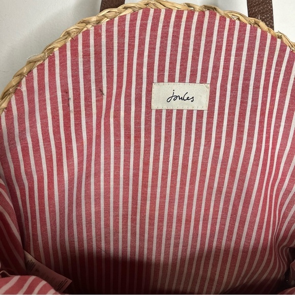 Joules Modena natural raffia round summer bag shoulder bag - Picture 6 of 12